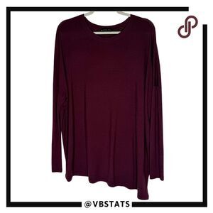 Athleta Men's Dolman Sleeve Oversized Asymmetric Jersey T-Shirt Burgundy Size MT